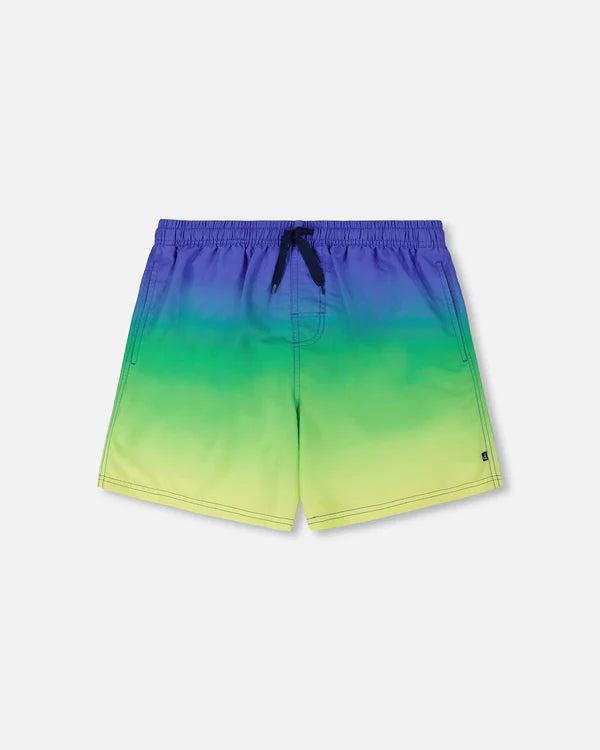 Maillots De Bain Dégradé Bleu, Vert Et Citron Vert - G30NB11_000- 2 à 10 ans