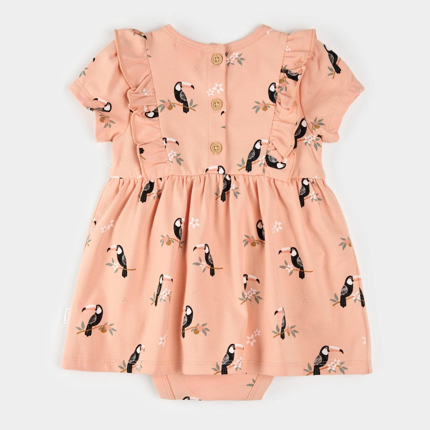 Robe imprimé de toucans - Corail - 3 à 24 mois