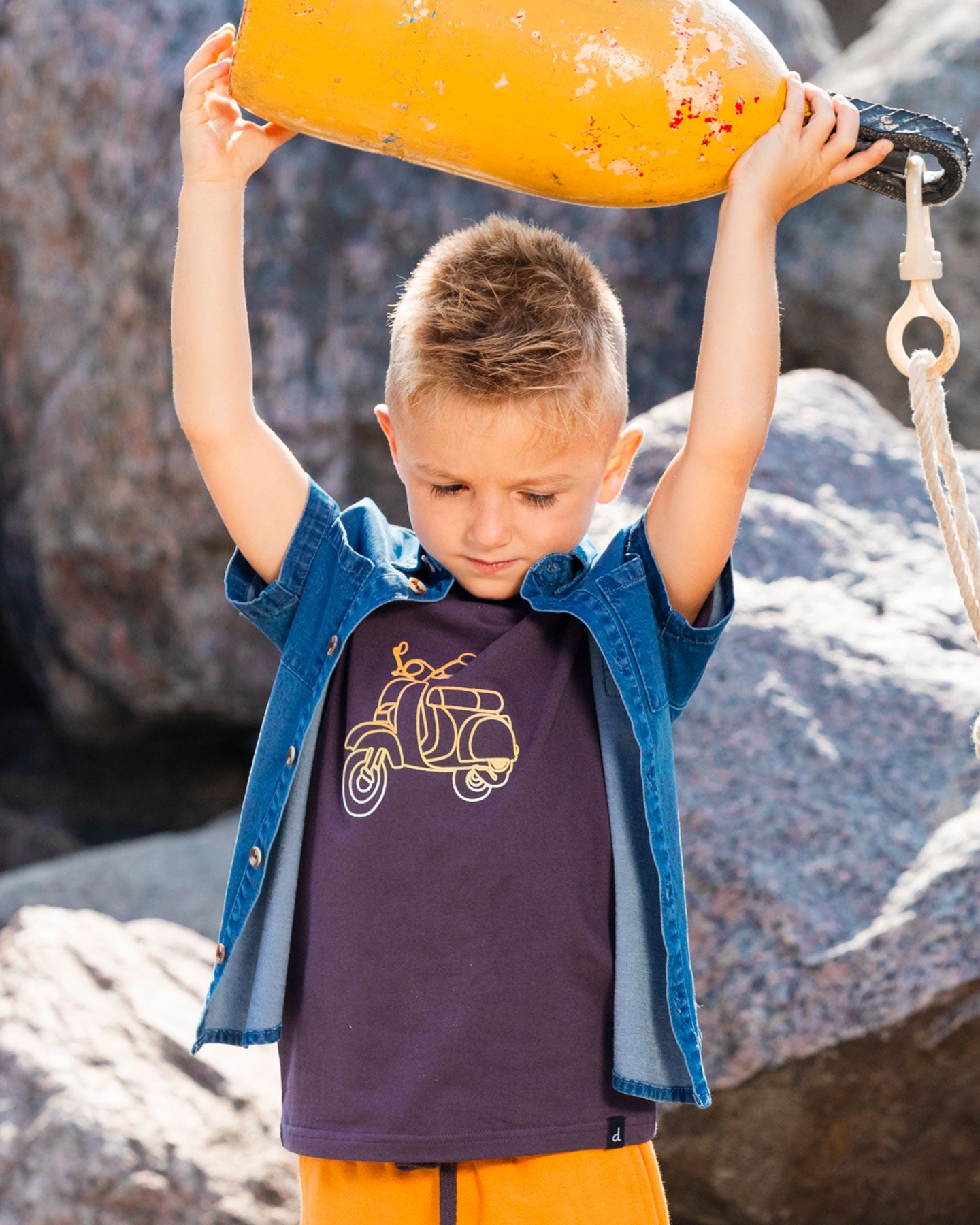 Chemise à manche courtes en denim - G30S16-123 - 2 à 8 ans