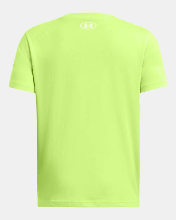 Boys' UA Logo Wordmark Short Sleeve - Lime - 7 à 14 ans