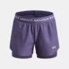 UA Tech Mesh Play Up short - 6004985-520 - Mauve - 7 à 14 ans