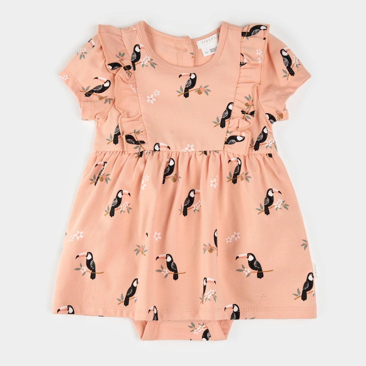 Robe imprimé de toucans - Corail - 3 à 24 mois
