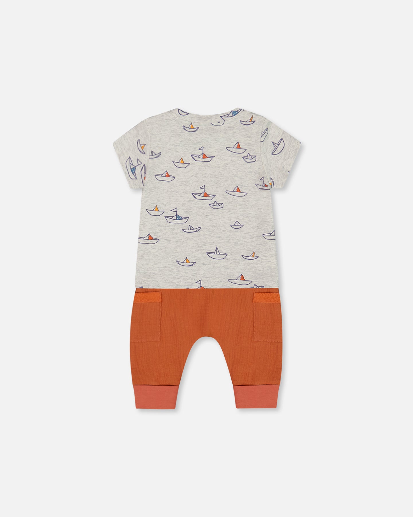 Ensemble chandail en coton organique et pantalon en mousseline - G30D10_864 - 3 à 24 mois