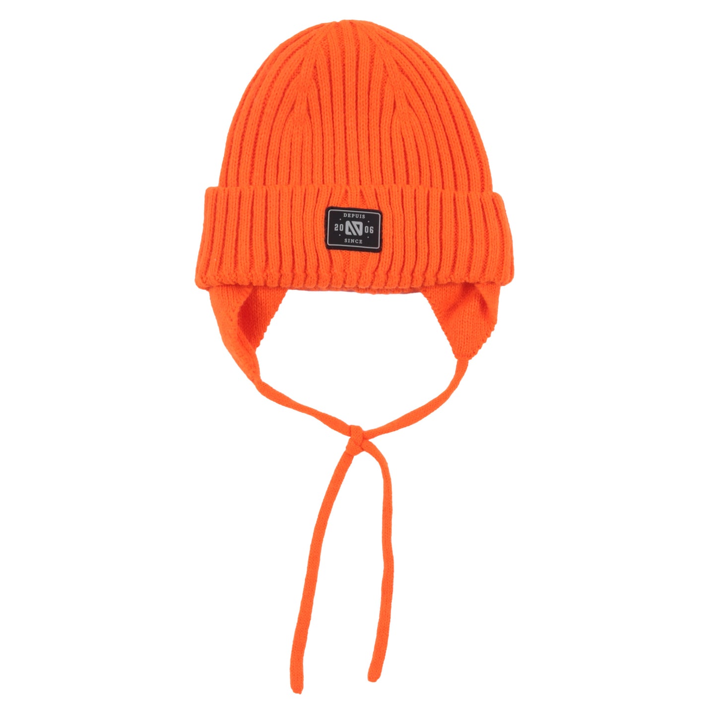 Tuque d’hiver en tricot avec oreilles F26TU211 - Orange - 2 à 6 ans