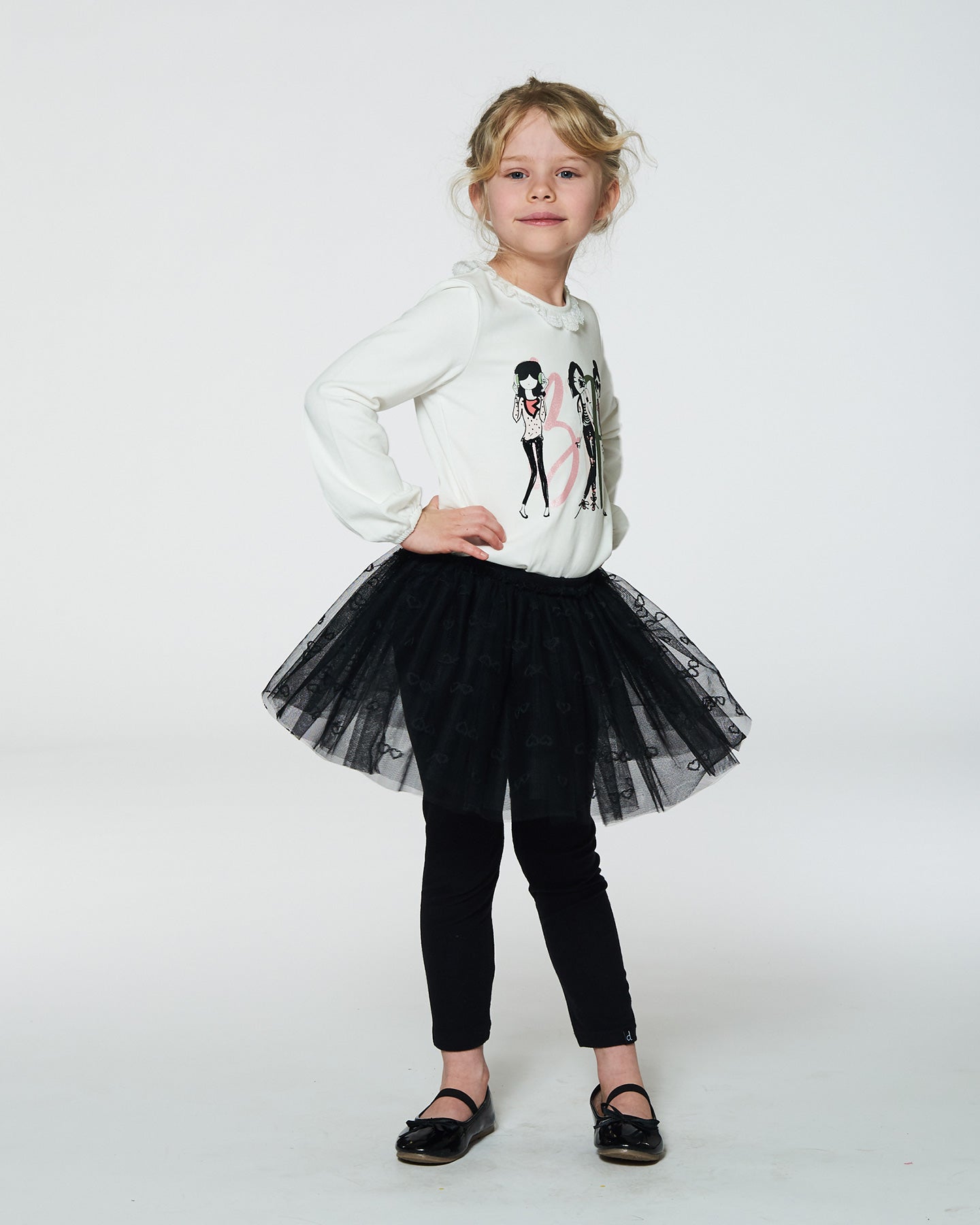 Legging avec jupe intégrée noir uni - Les copines - G20YG81-999 - 2 à 10 ans
