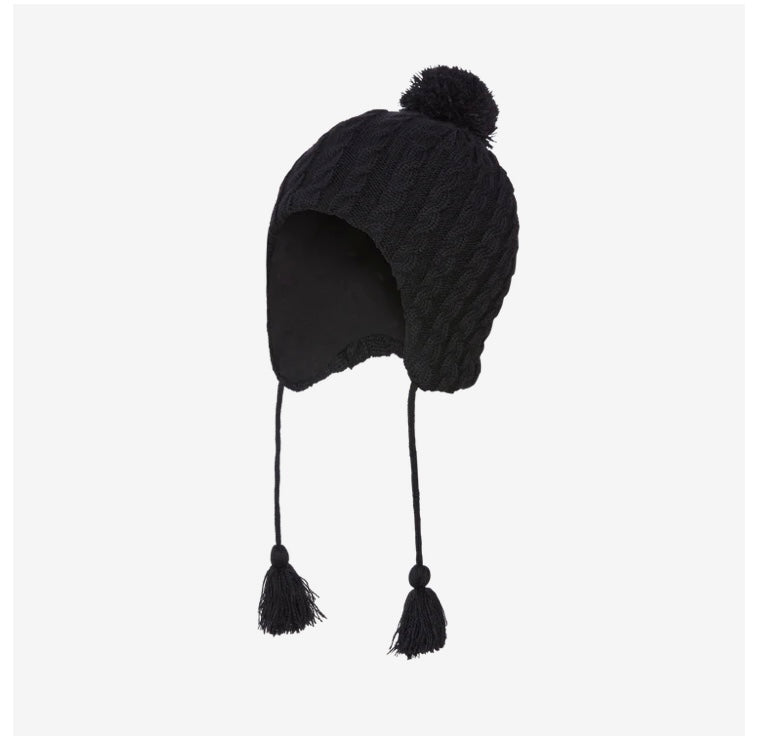Tuque d’hiver à Pompom - Noir - 2 à 7 ans