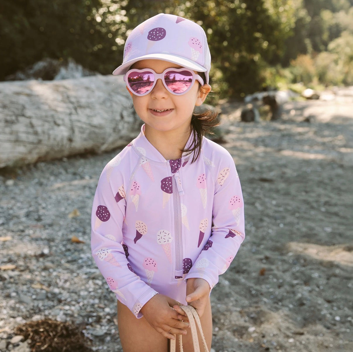 Lunettes de soleil - Cœur - Lavande