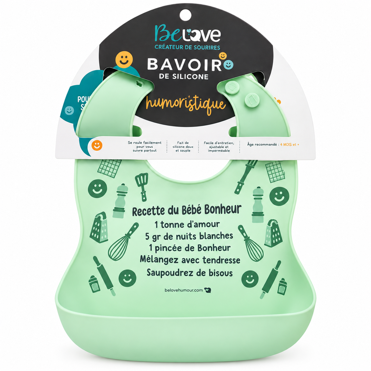 Bavoir Silicone - RECETTE BÉBÉ BONHEUR