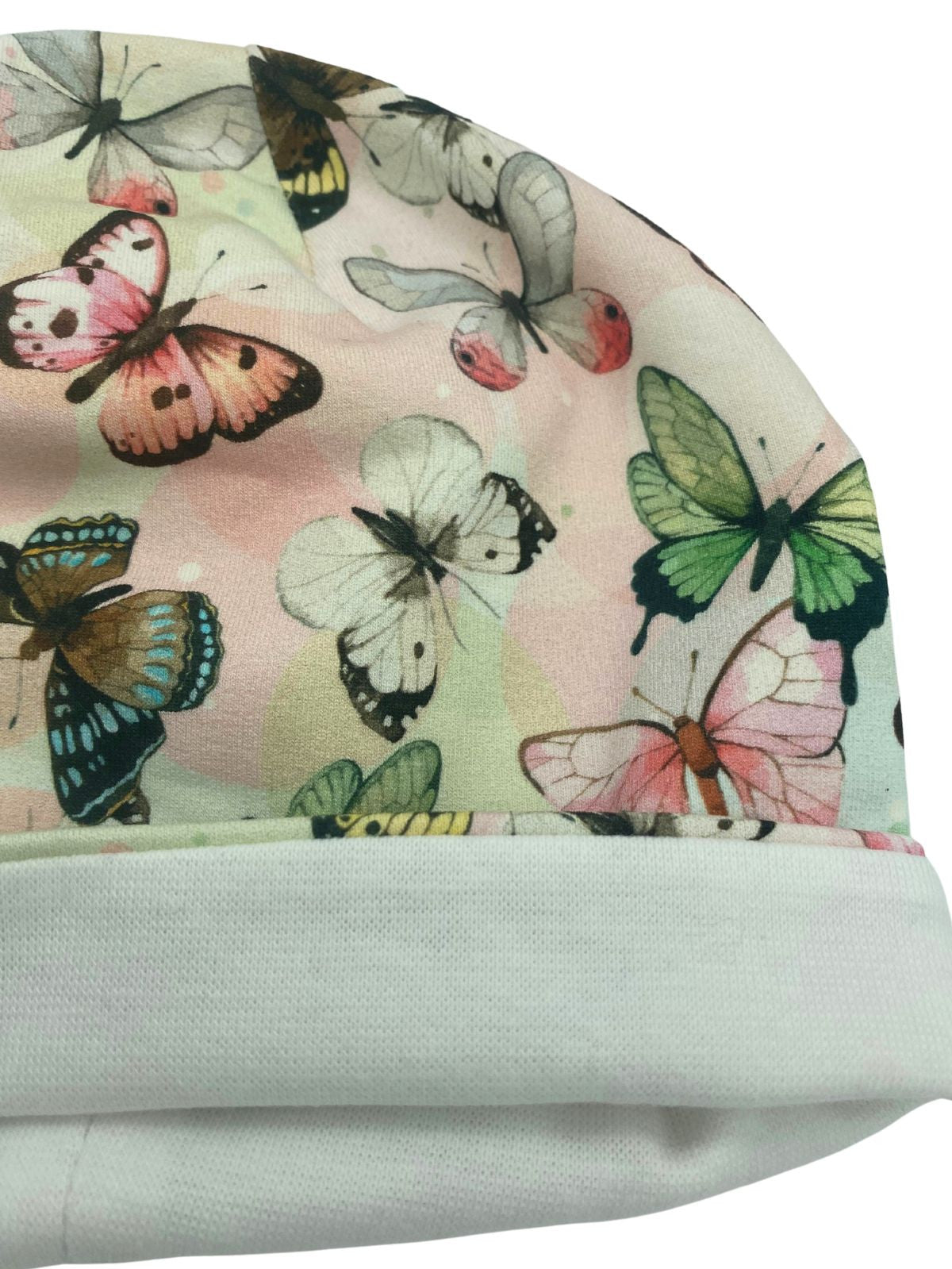 Tuque avec pompon en fourrure - Papillons