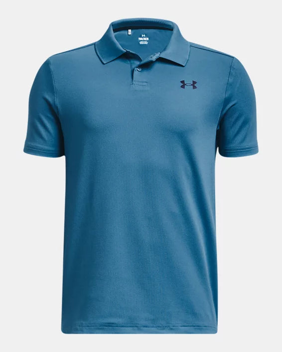 Polo - UA Tech™ - Modèle à manches courtes et logo pour garçon - Bleu - 7 à 14 ans