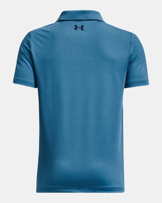 Polo - UA Tech™ - Modèle à manches courtes et logo pour garçon - Bleu - 7 à 14 ans