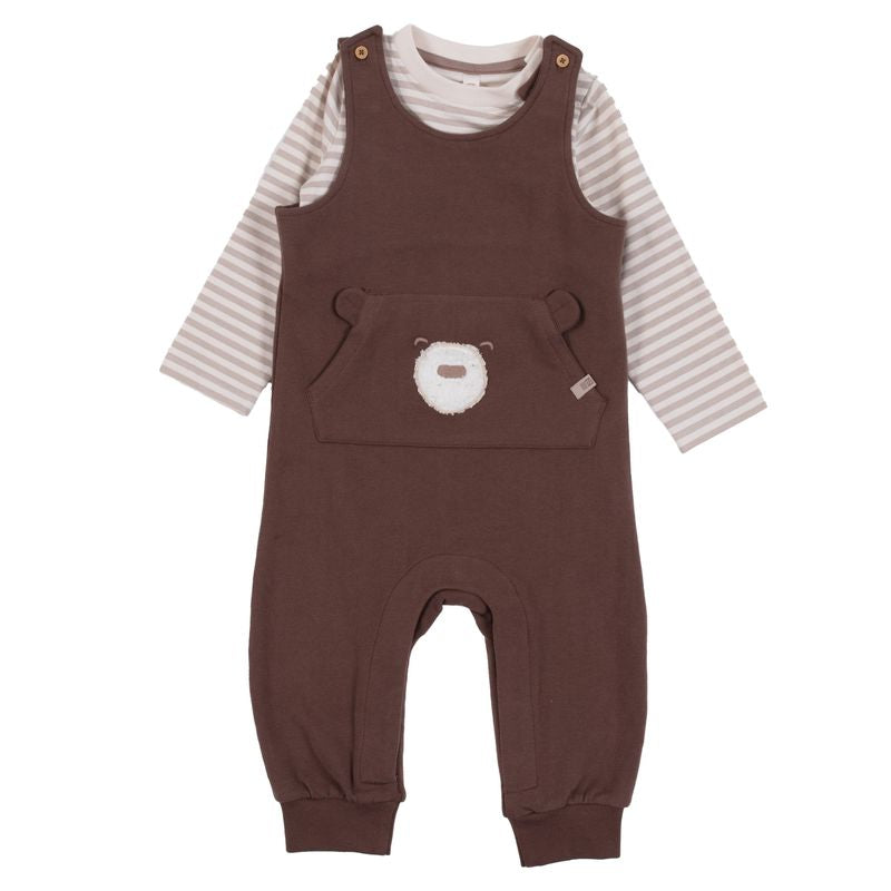 Ensemble salopette et barboteuse - Câlin d’ourson - F2559-08 - NB à 24 mois