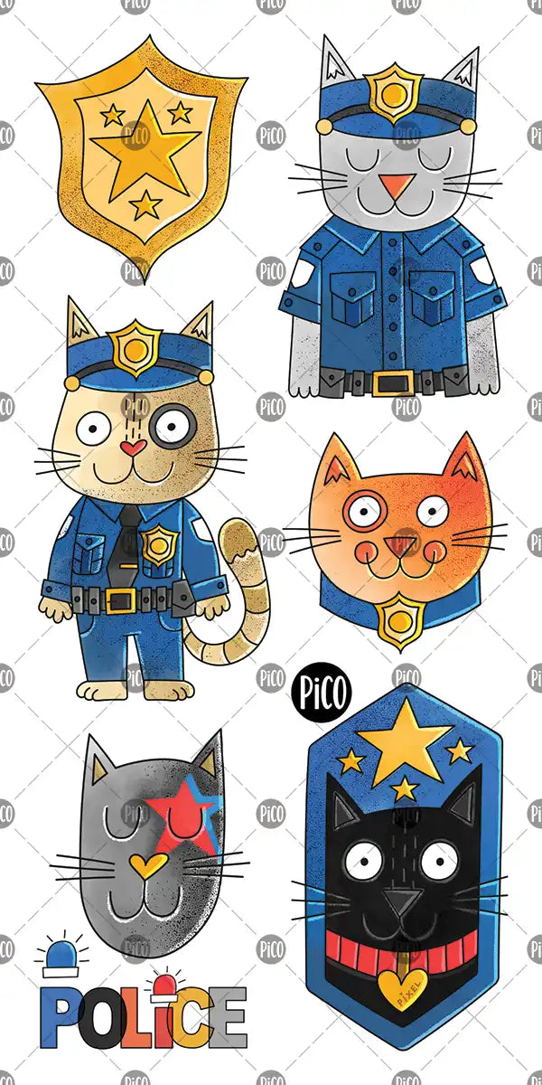 Tatouages - Pixel le chat policier