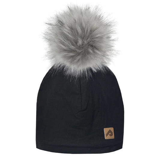 Tuque avec pompon - Noir - 2 à 12 ans