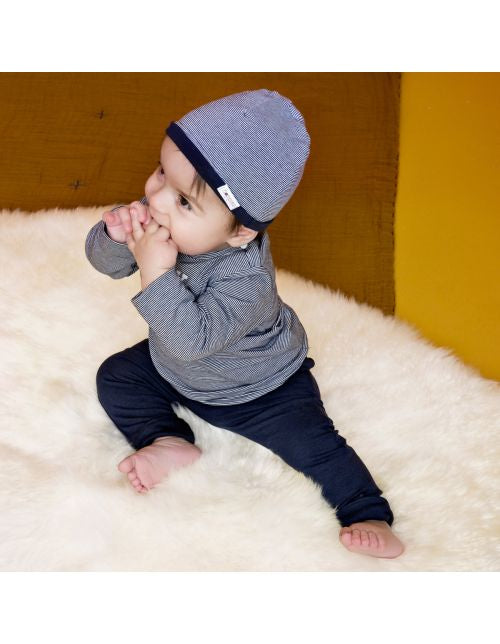 T-shirt manches longues Newman marine Prématuré à 9 mois