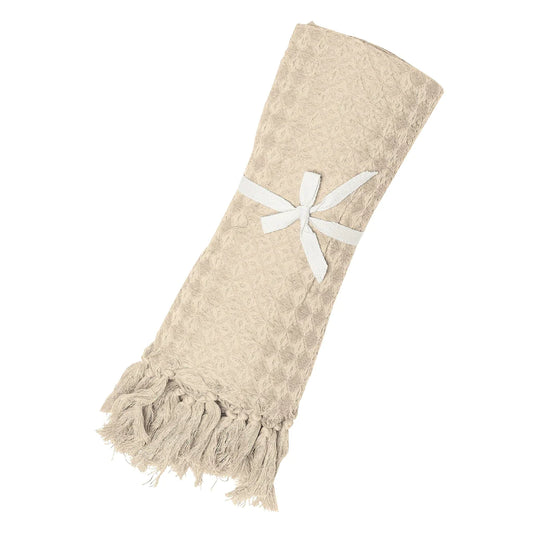 Couverture mousseline gaufrée en coton biologique - Curry