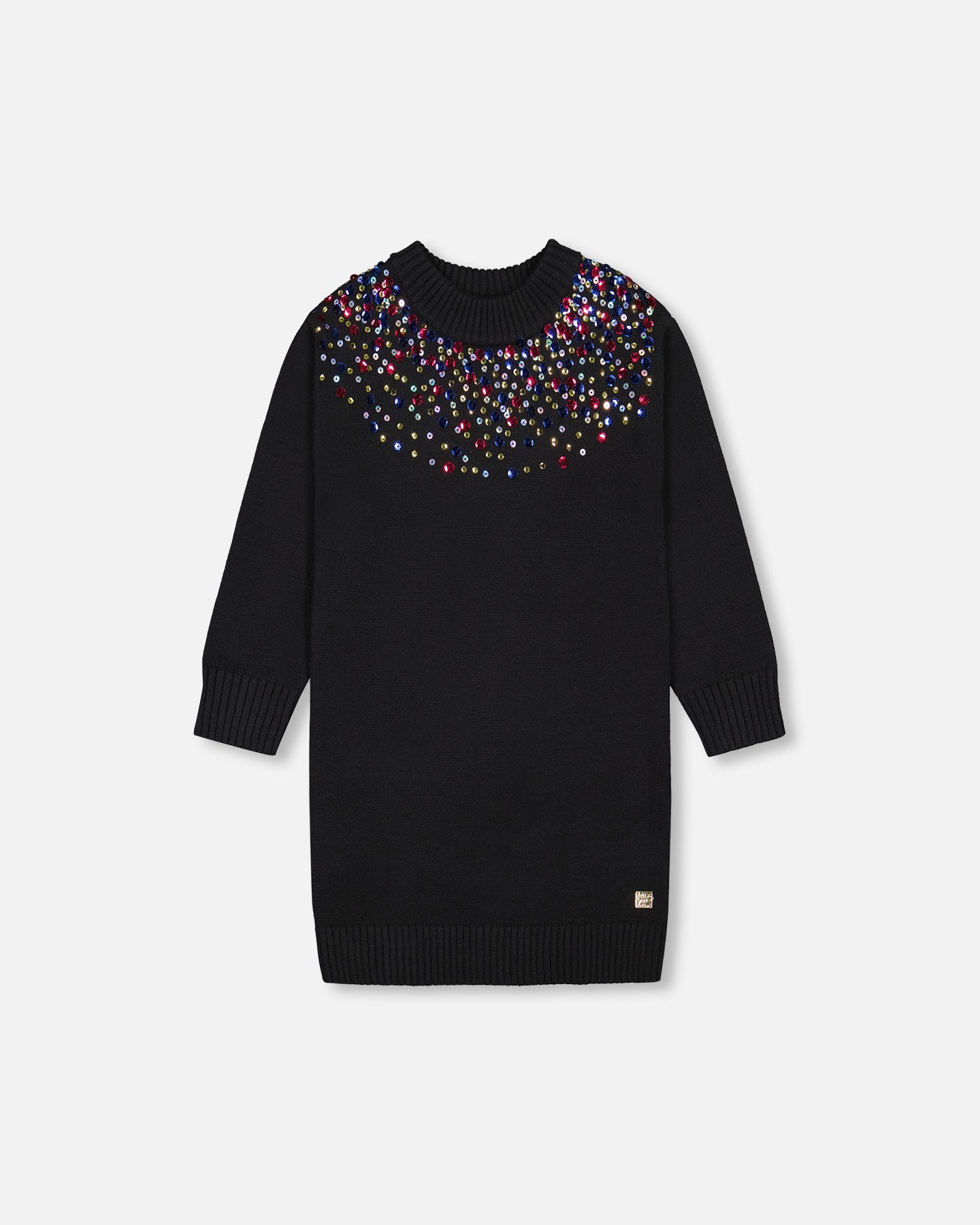 Robe avec col roulé et jupe scintillante F20NGT93-999 2 à 12 ans