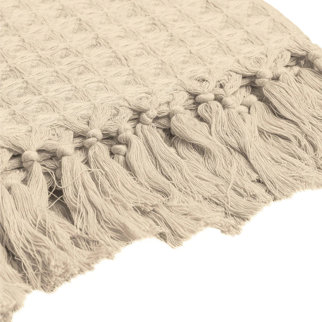 Couverture mousseline gaufrée en coton biologique - Curry