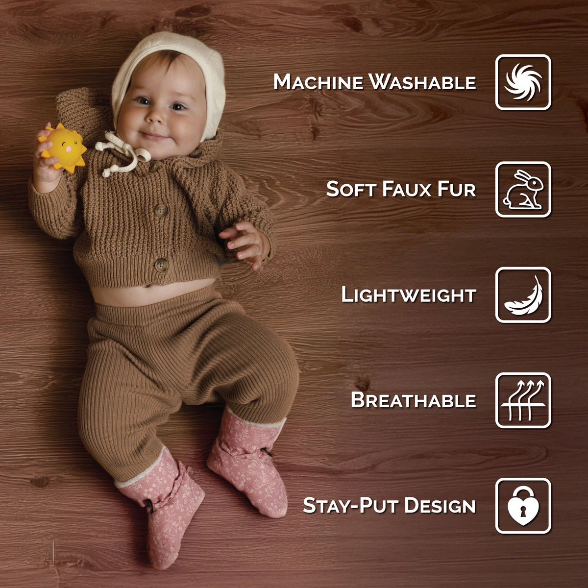 Chausson imperméable - Rose - 3 à 24 mois