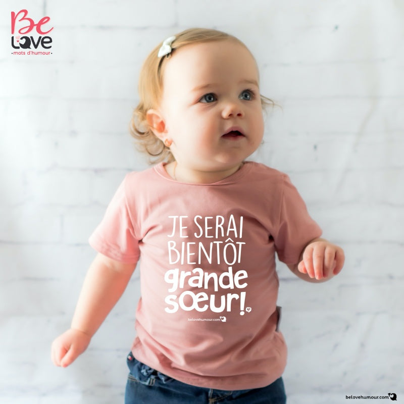 T-shirt " Je serai bientôt grande soeur ! "