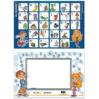 Ramassage en Magasin seulement - Napperon J'écris et J'efface - Alphabet bleu 6+