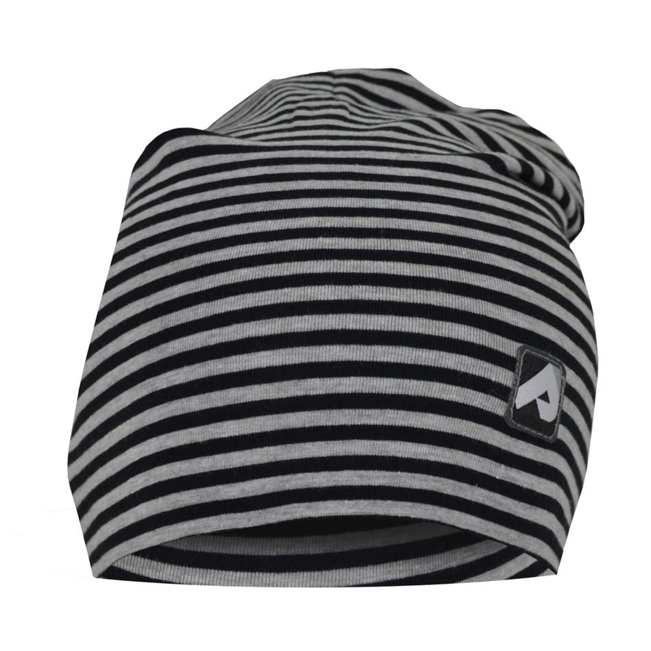 Bonnet en coton - Gris rayé noir