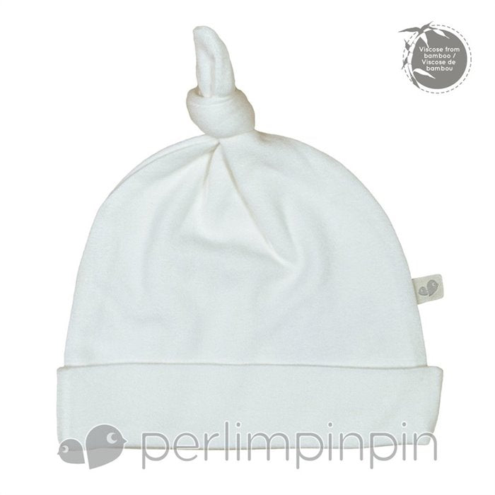 Bonnet à nœud bambou - Blanc - 6 à 9 mois