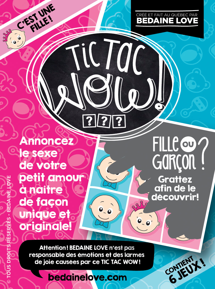 Tic tac wow ! Carte à gratter - C'est une fille