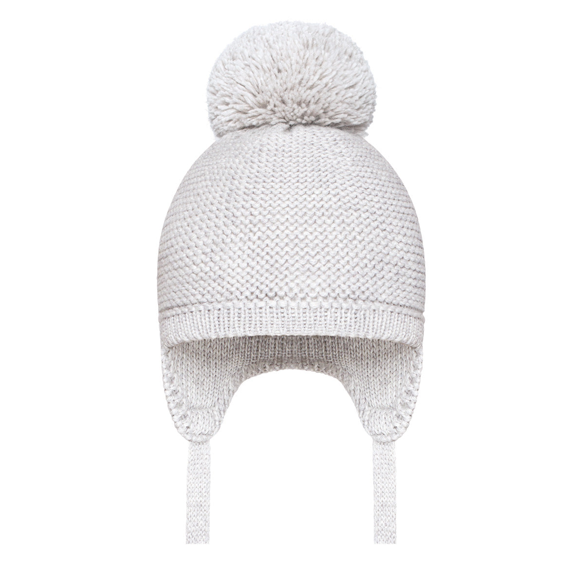 Tuque à oreilles avec pompon en acrylique - Gris