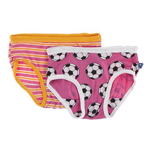 Sous-vêtements en viscose de bambou, pour filles (lot de 2) -Rayures du Brésil et Ballons-