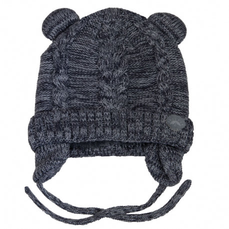 Bonnet ourson à double pompons - Gris - 0/3 à 18 mois