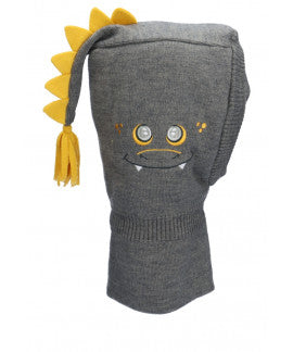 Cagoule en laine de Mérino en laine de Merino - Monstre gris