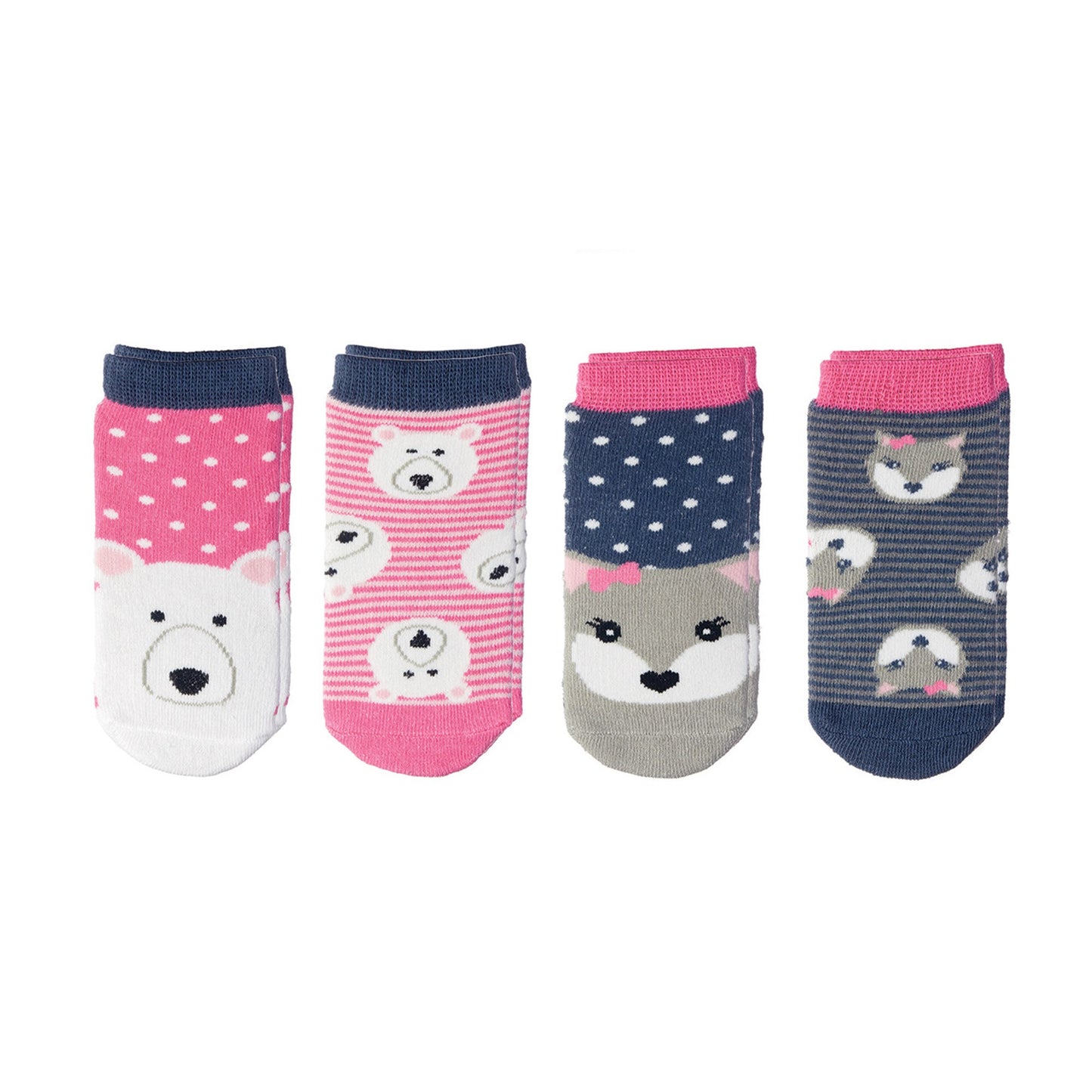 Ensemble de 4 paires de chaussettes - Ourson et renard