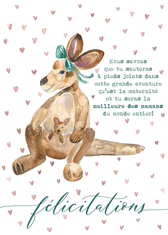 Carte avec illustration à l'aquarelle - KARELLE | 03 Nous savons que tu... seras la meilleure des mamans du monde entier!