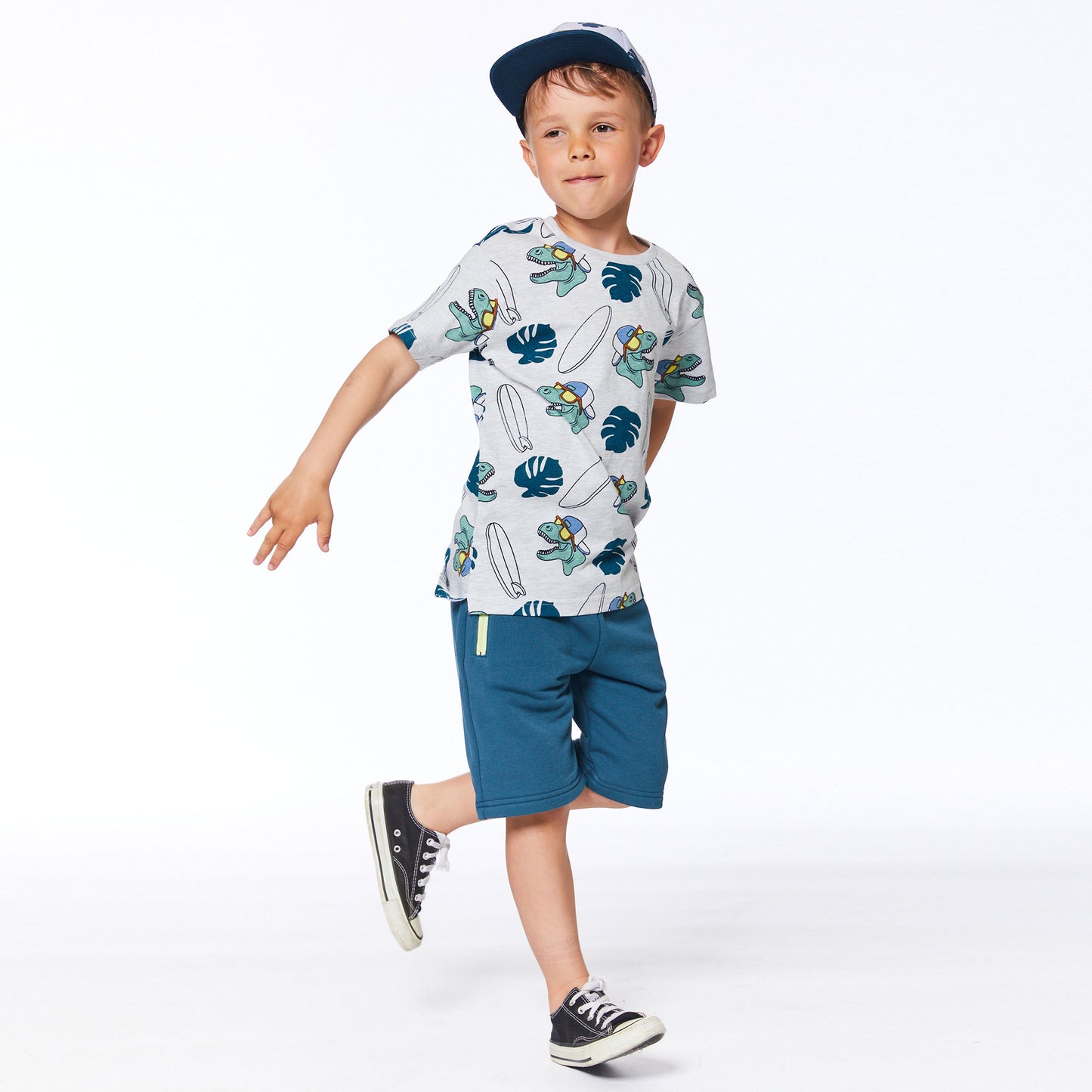 Culotte courte en french Terry avec pocher à zip E30U28-379 - Balsam - 2 à 12 ans