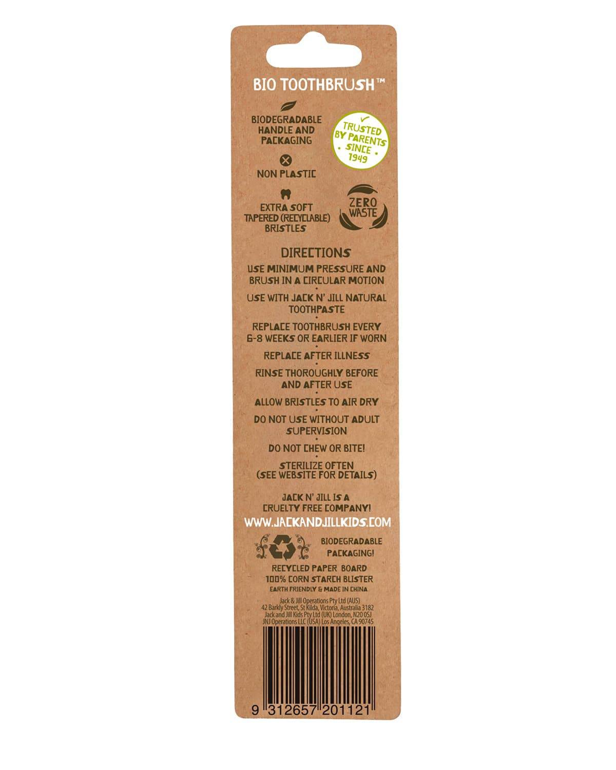 Brosse à dents avec poignée compostable et biodégradable Jack N 'Jill Bio (TM) Licorne