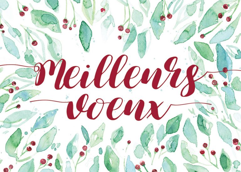 Carte avec illustration à l'aquarelle BARRINGTON | 02 Meilleurs voeux