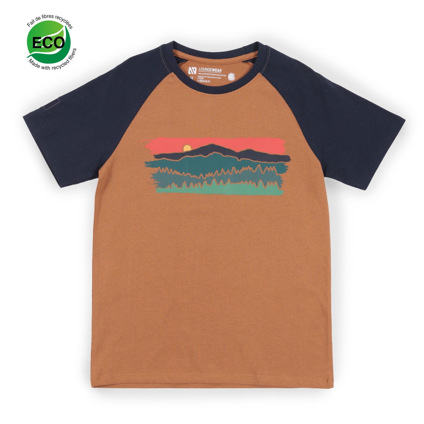 T-Shirt - Chocolat/Mousse - S22L51-11 - Détente - 4 à 16 ans