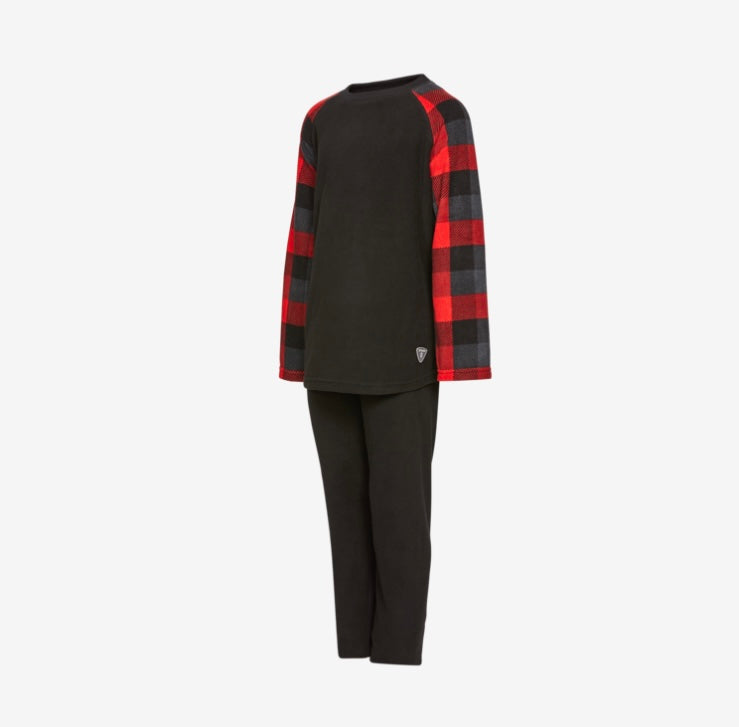 Ensemble molleton COZY - Juniors - Noir/Plaid 3 tons- 6 à 14 ans