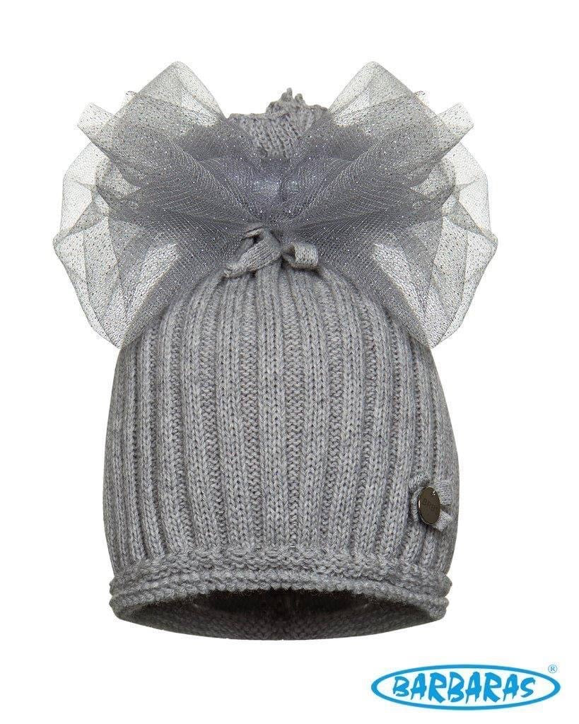 Tuque/Cache-cou Boucle en tule - Grise - 18/24 mois à 2/3 ans