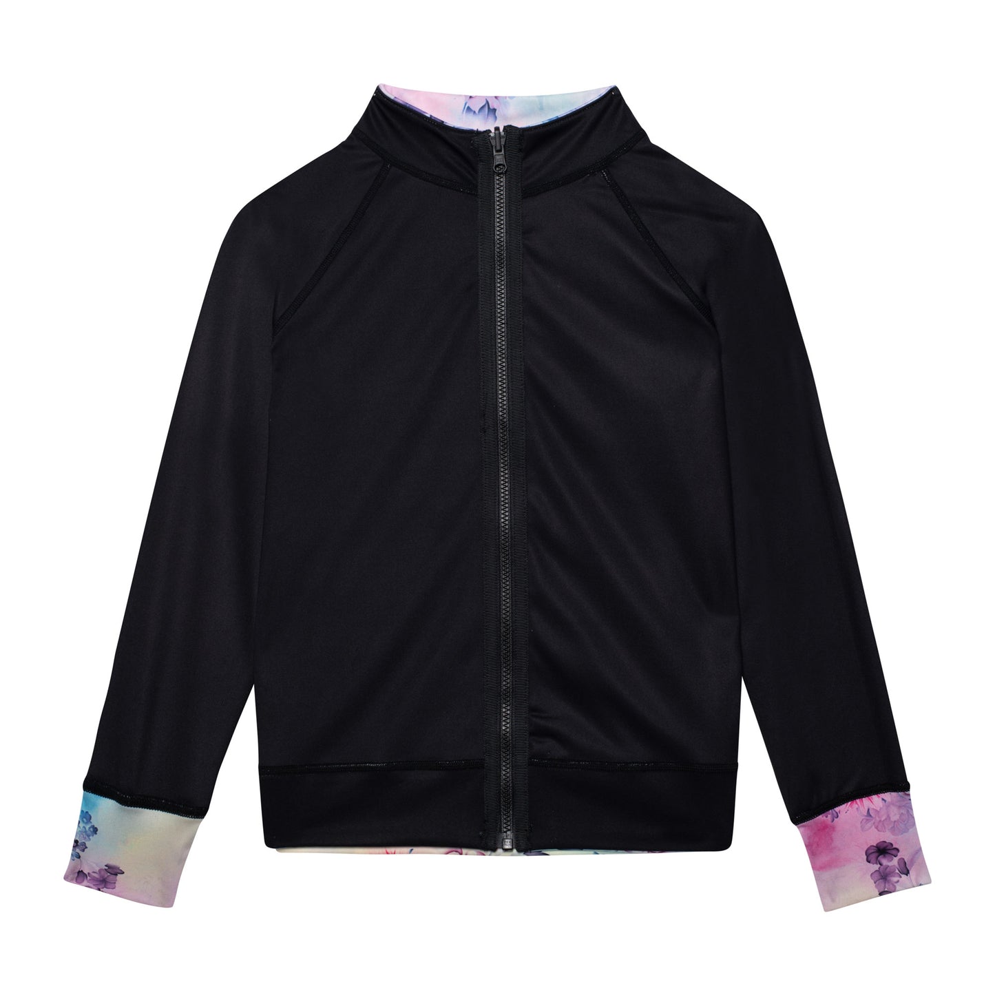 Veste réversible athlétique E30X30-088 - Anthracite/Fleurs Tie dye - 3-14 ans