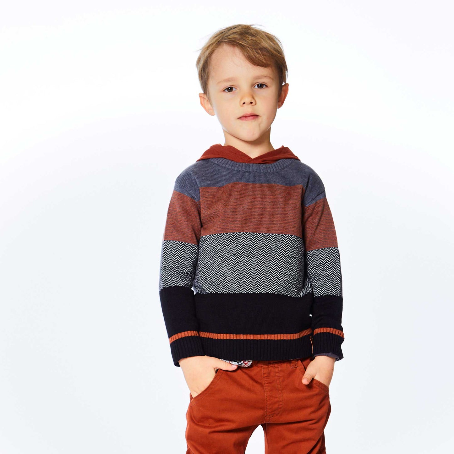 Chandail en tricot E20UT77-195- 3 à 12 ans