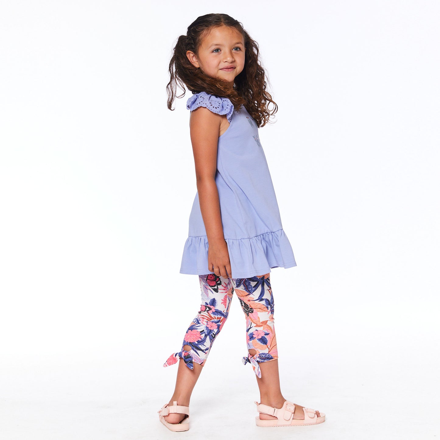 Legging imprimé E30K61-054 - Fleurs papillons - 2 à 14 ans