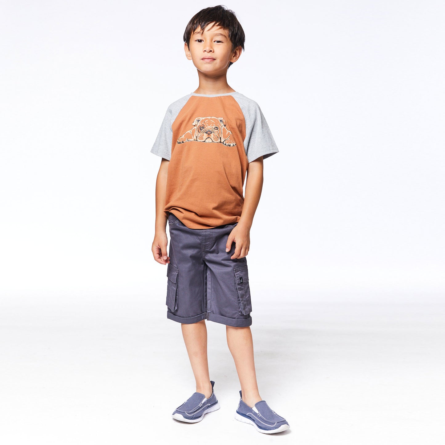 Culotte courte en twill avec poches cargo E30YB26-987 - Gris - 12 à 24 mois et 2 à 12 ans