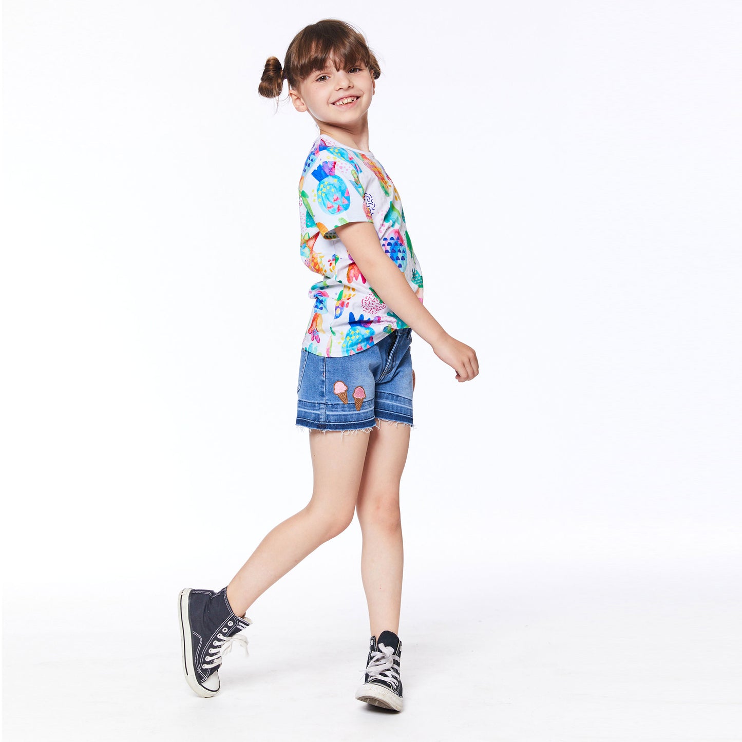 Chandail imprimé ananas E30J74-100 - Blanc - 2 à 14 ans