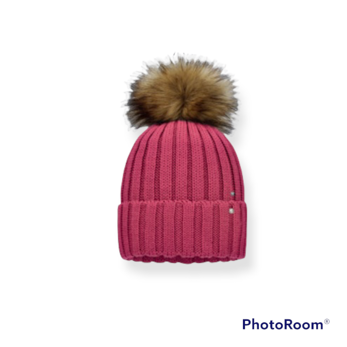 Tuque avec pompon naturel - 3/5 ans à 9 ans + (Adulte) - Rose