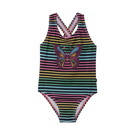 Maillot de bain 1 pièce rayé papillon E30NG61-000 - 3-12 ans