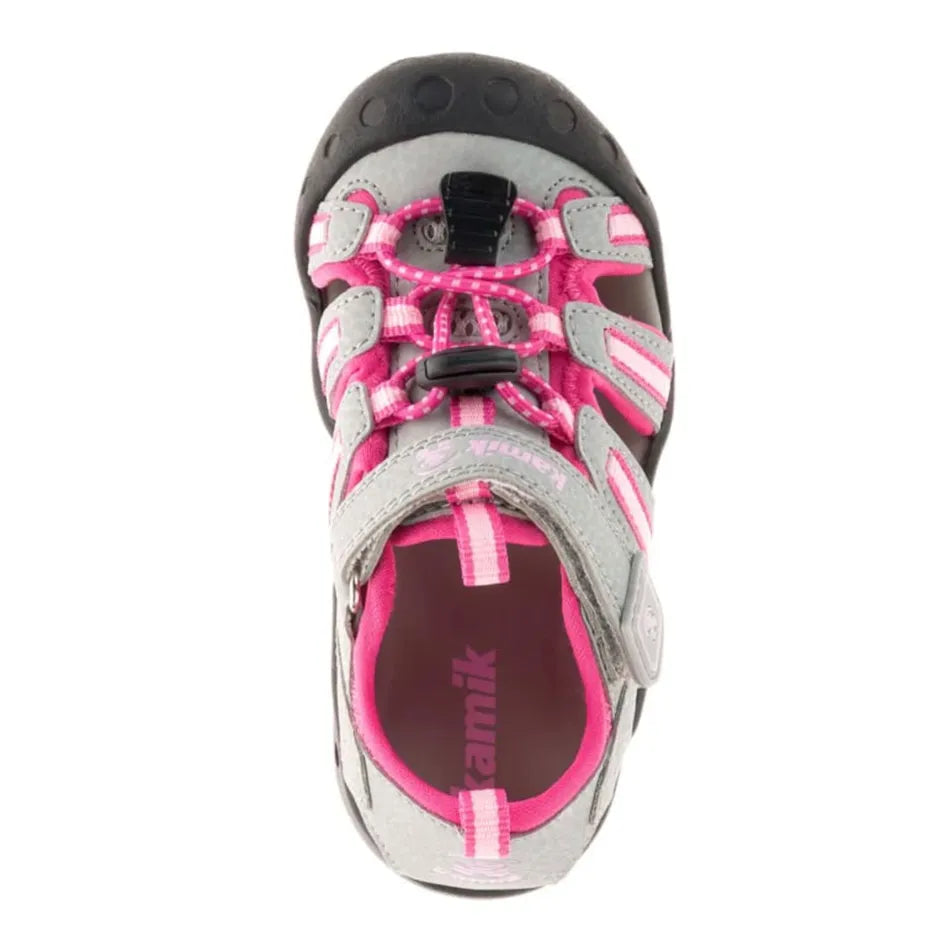 Sandales CRAB - TOUT-PETITS HK9042 - Gris/Rose - 5E à 13E et 1 à 4J