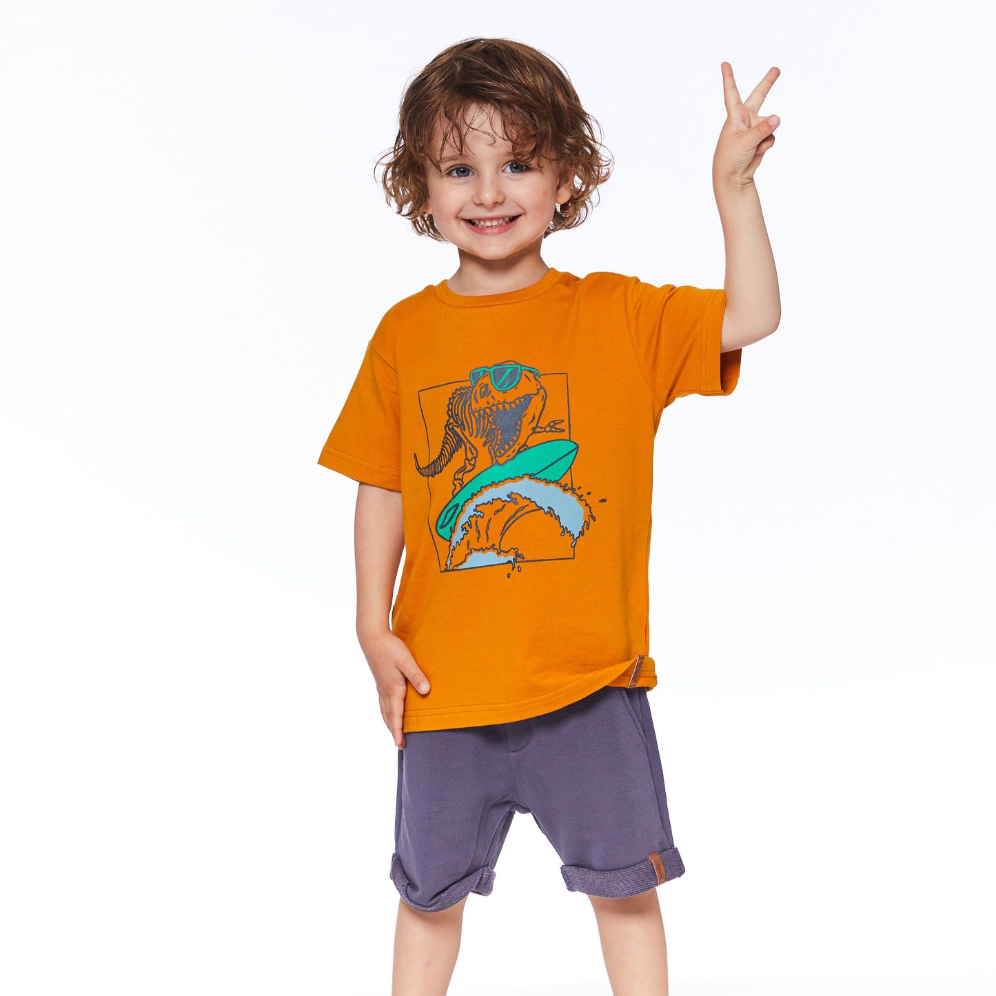 Chandail à manches courtes Dino E30U75-240 - Gold Inca - 2 à 12 ans