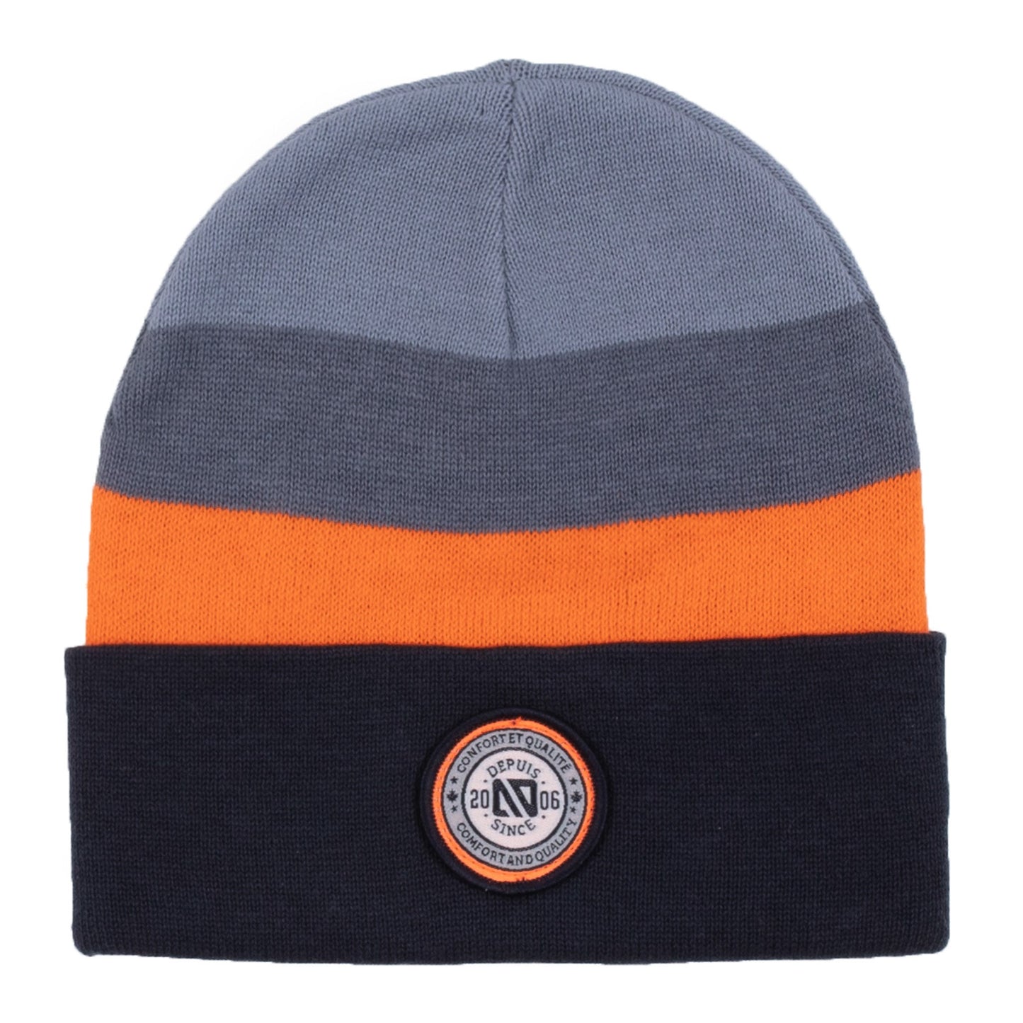 Tuque en tricot - Marine/Orange -S22TUT219-1 - 12 mois à 6 ans